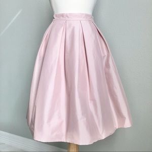WHBM Light Pink Taffeta Midi Skirt